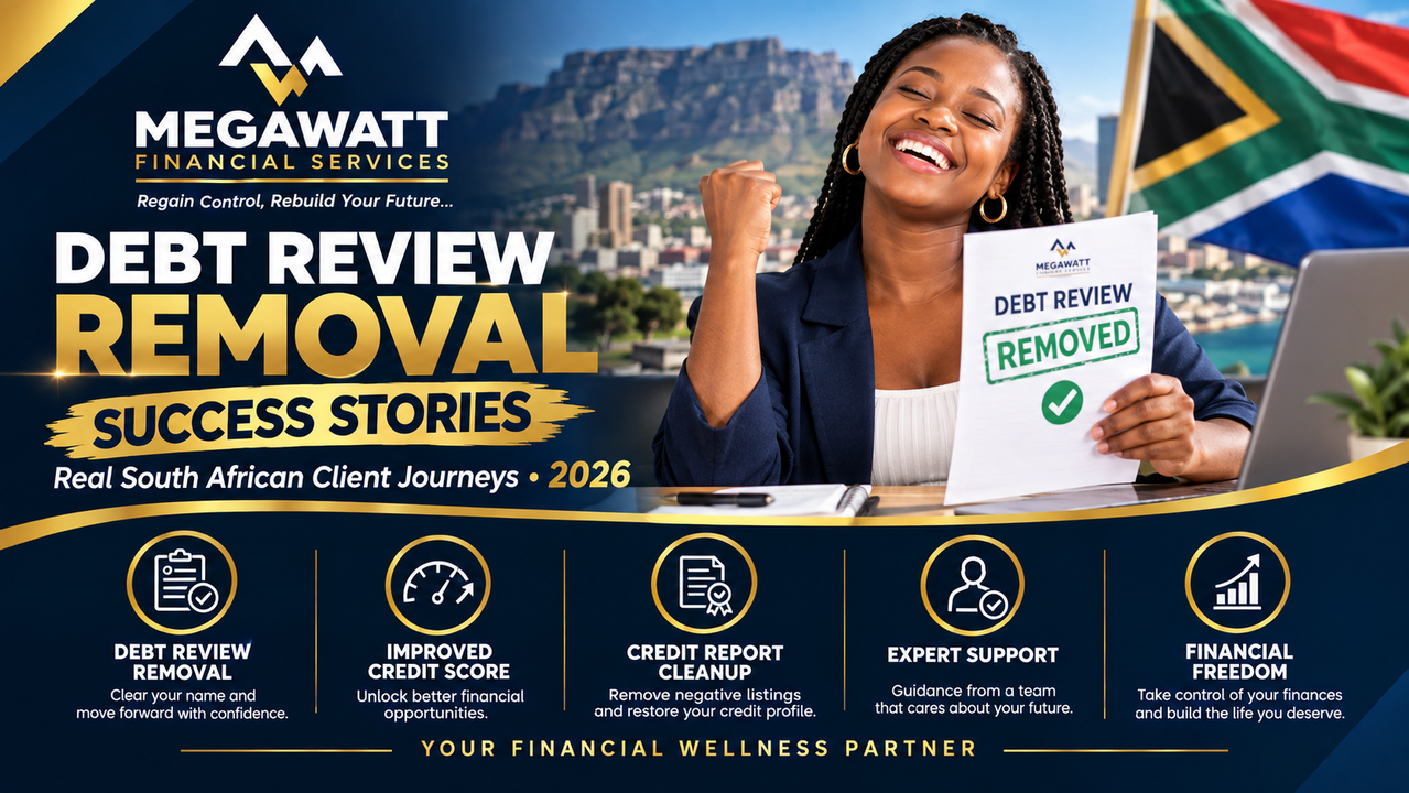 Debt review removal success stories in South Africa, showing clients rebuilding their financial future in 2026.